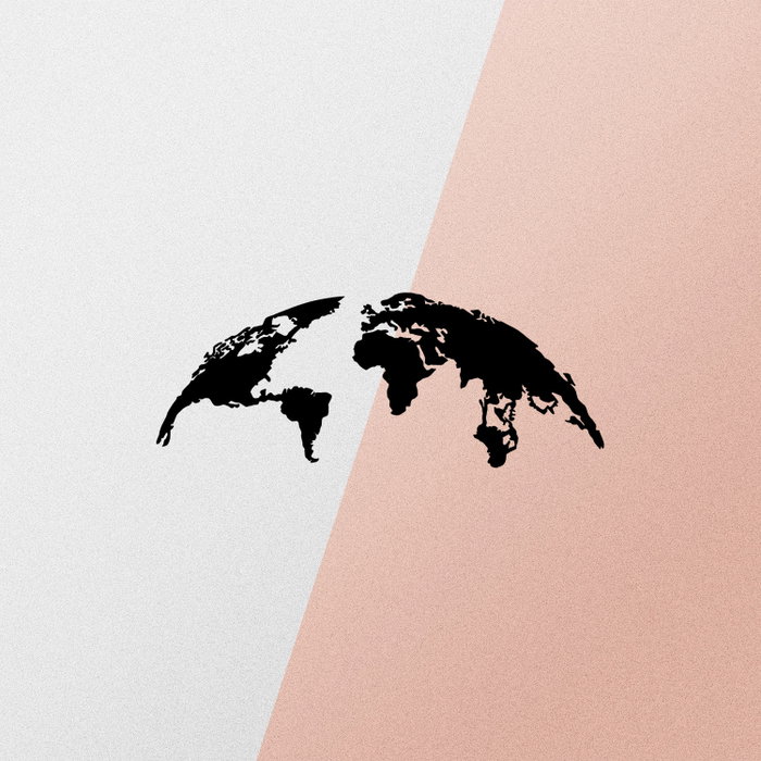 Wallity World Map Small Metal Decor Negro